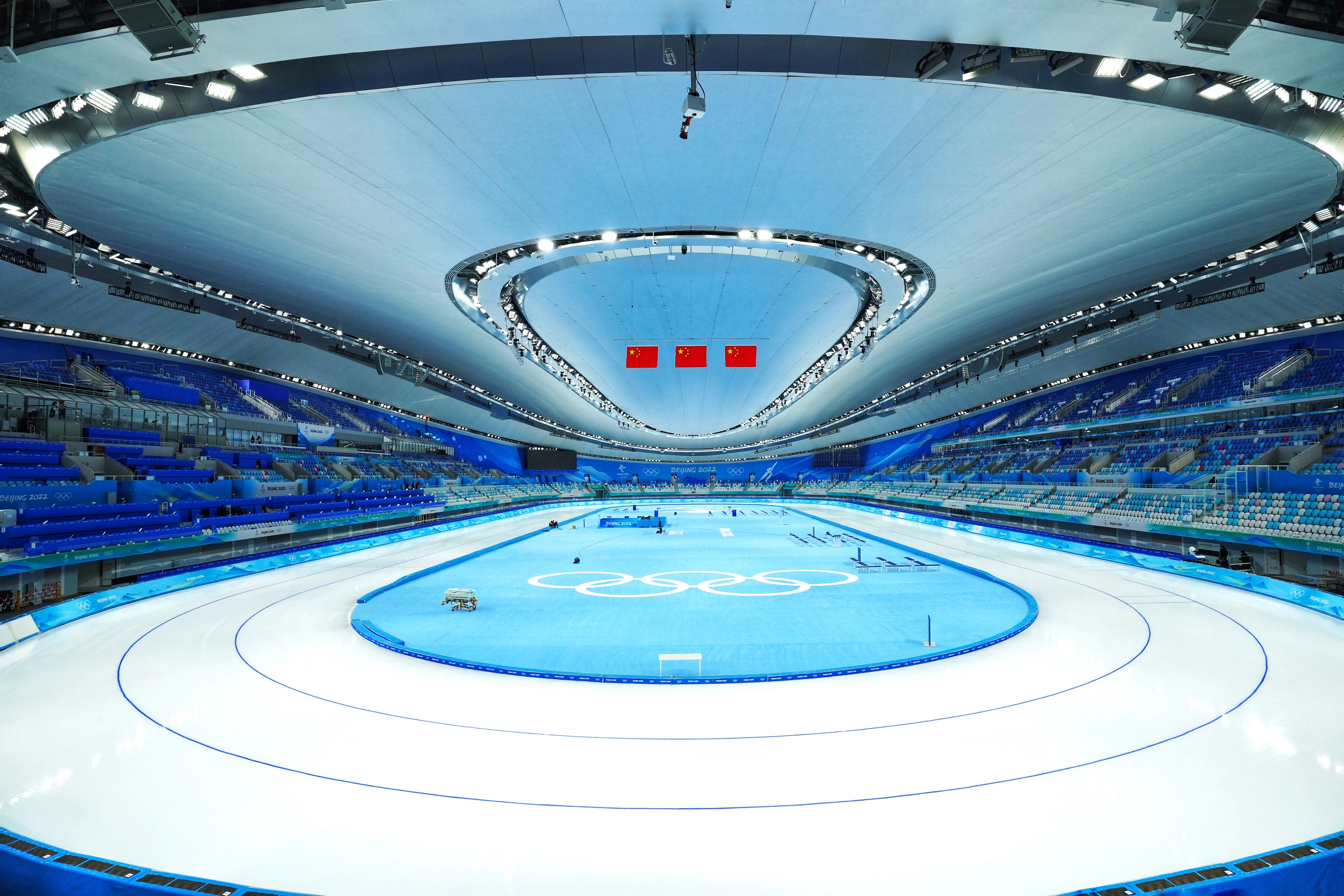 △國家速滑館，2022年1月4日，習近平總書記到這里調研。(圖/總臺國廣記者李晉拍攝)