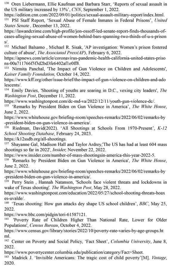 （圖表）［2022年美國(guó)侵犯人權(quán)報(bào)告］《2022年美國(guó)侵犯人權(quán)報(bào)告》注釋（11）