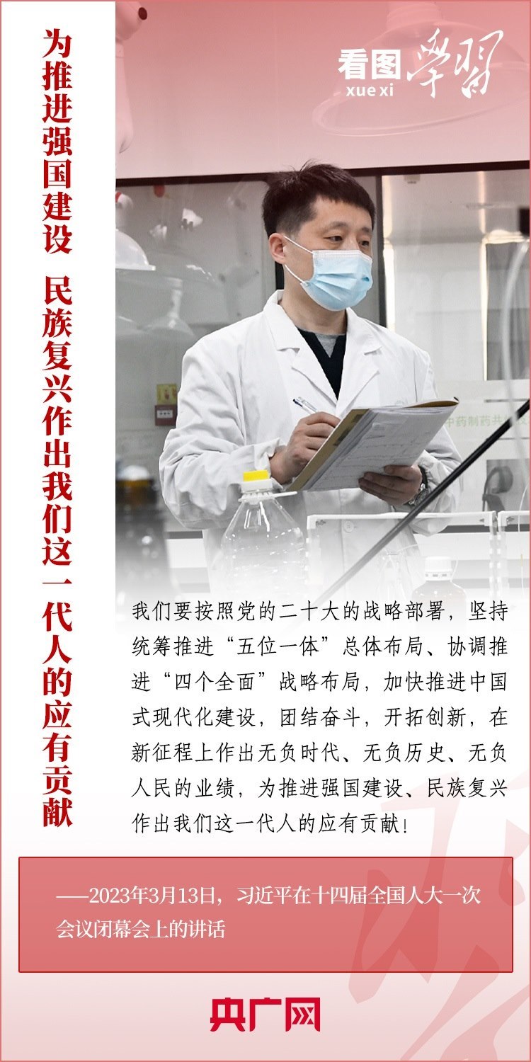 看圖學習丨為推進強國建設、民族復興作出我們這一代人的應有貢獻