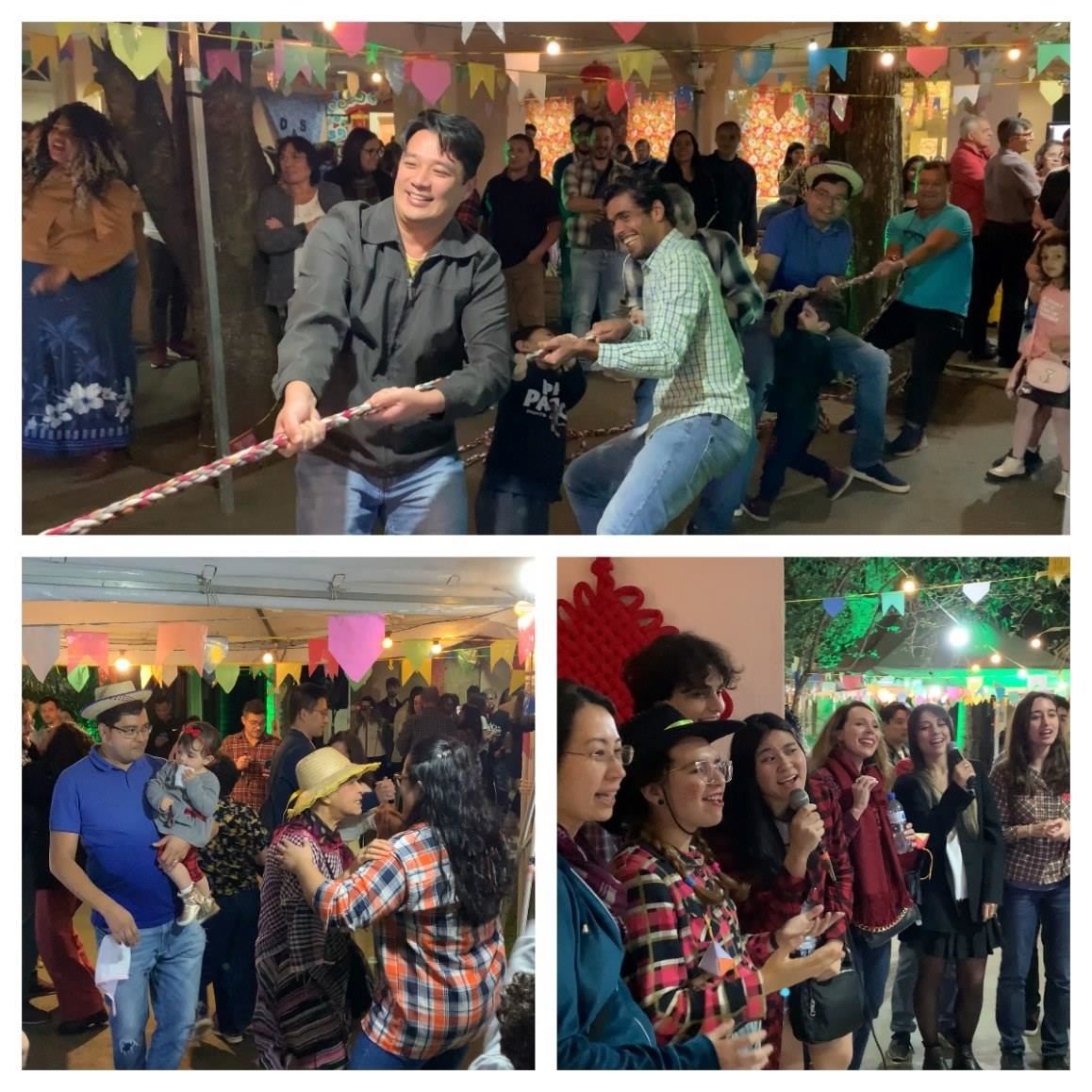 參與者在活動(dòng)中體驗(yàn)巴西豐收節(jié)文化元素。（圣保羅州立大學(xué)孔子學(xué)院供圖）