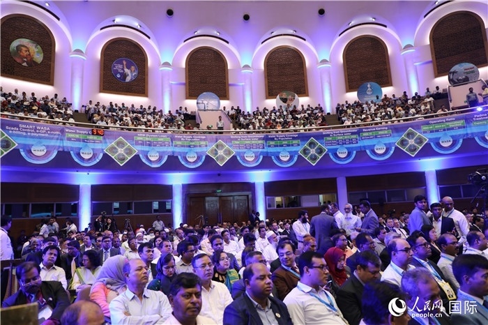 7月13日，達(dá)舍爾甘地污水處理廠項(xiàng)目竣工典禮舉行。人民網(wǎng)記者 孫廣勇攝