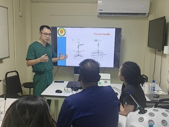 培訓(xùn)現(xiàn)場。第18期援圭亞那醫(yī)療隊(duì)供圖