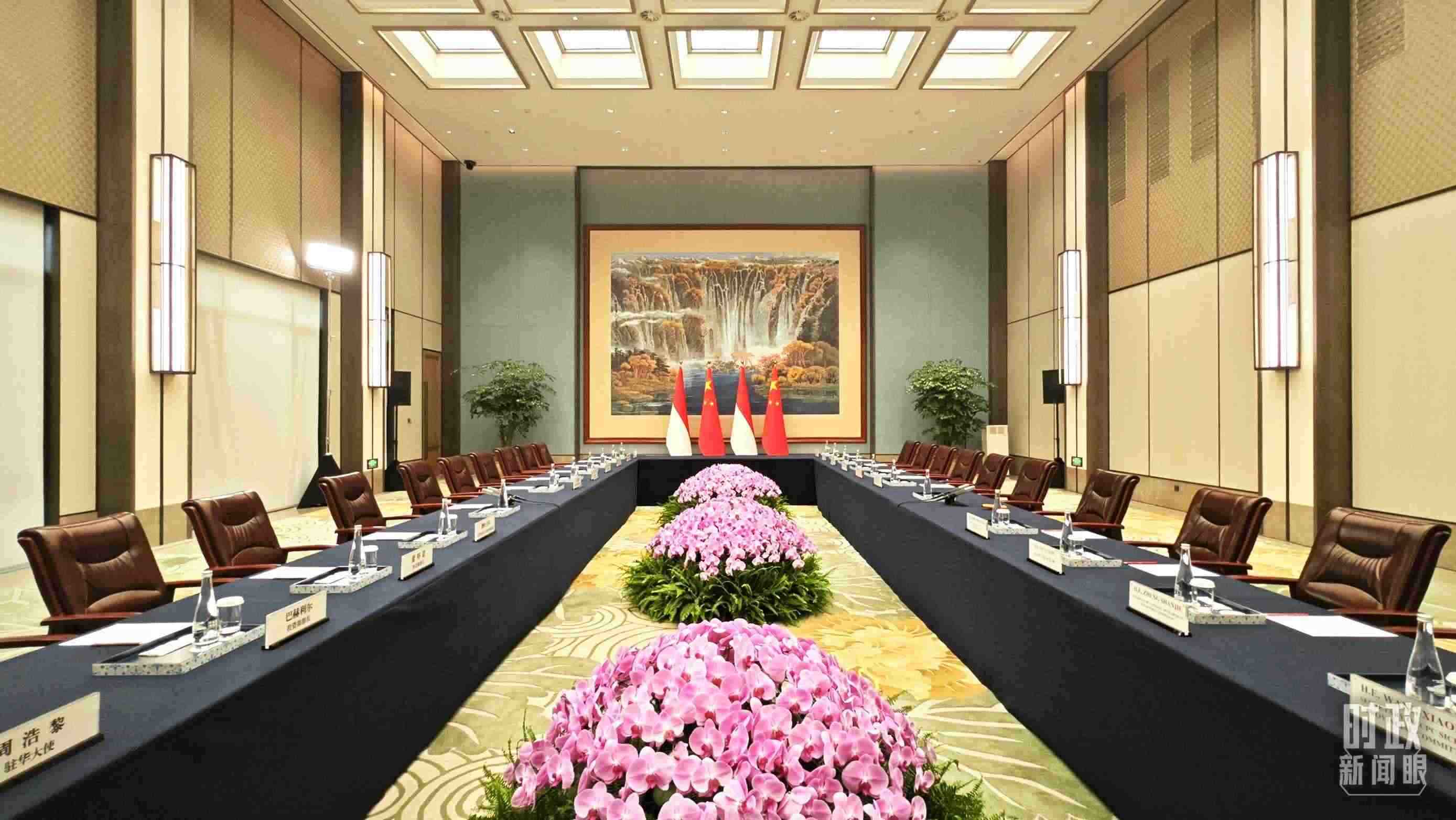 中印尼兩國元首在這里舉行會見。這是會見開始前的場景。（總臺央視記者許永松拍攝）