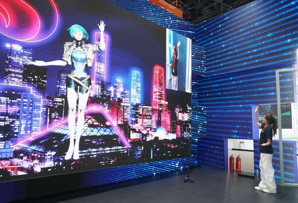 這是9月1日在國家會議中心拍攝的一款數(shù)字人。新華社記者 任超 攝
