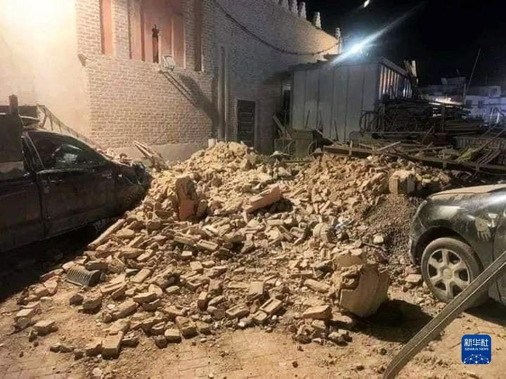 這是9月9日在摩洛哥南部城市馬拉喀什拍攝的震后景象。新華社發(fā)