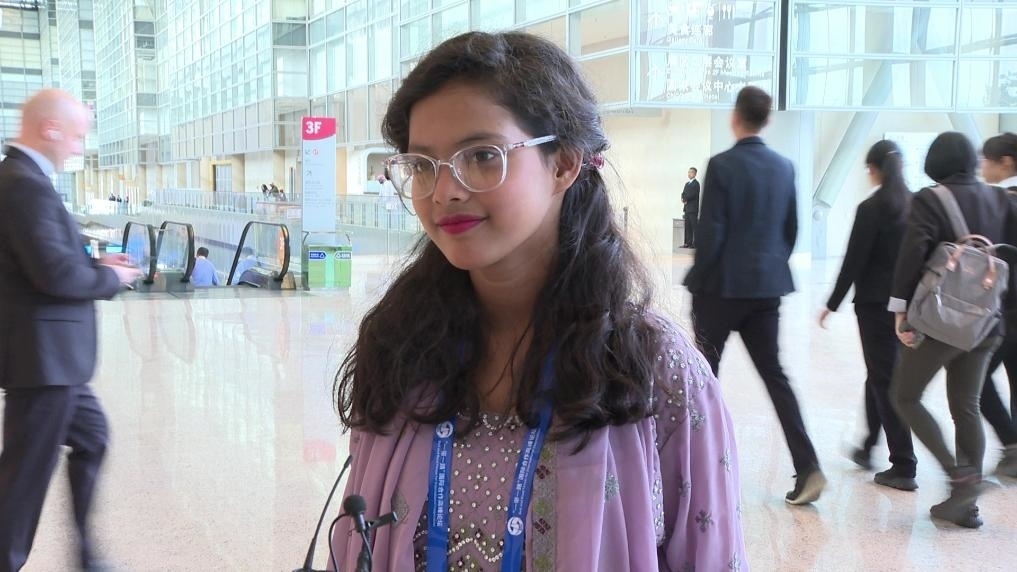 阿里法·沁在參加第三屆“一帶一路”國(guó)際合作高峰論壇民心相通專題論壇后接受記者采訪。