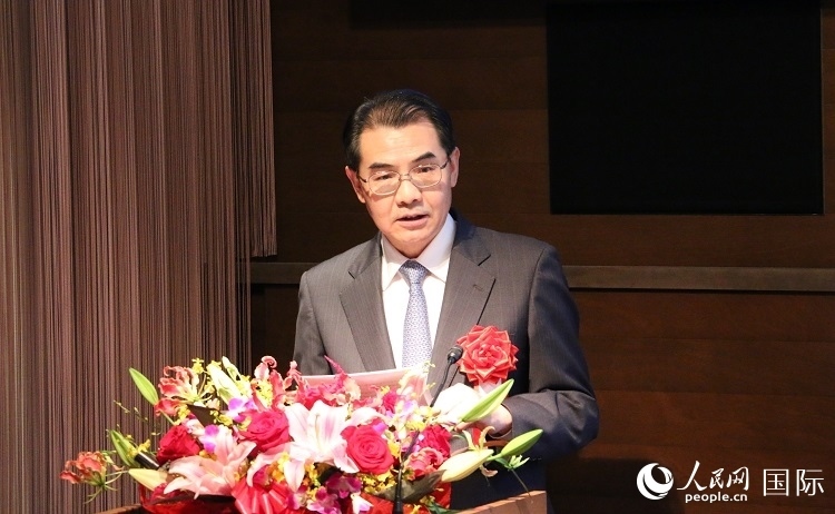 中國駐日本大使吳江浩發(fā)表致辭。人民網(wǎng) 許可攝