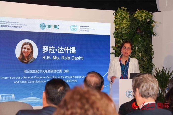 聯(lián)合國(guó)副秘書(shū)長(zhǎng)兼西亞經(jīng)濟(jì)社會(huì)委員會(huì)執(zhí)行秘書(shū)羅拉·達(dá)什提致辭。人民網(wǎng)記者 任皓宇攝