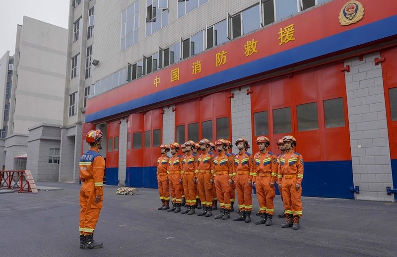 集結列隊。受訪者供圖