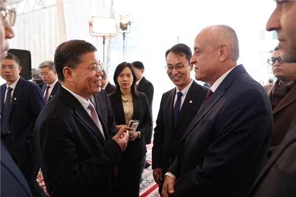 李永明同埃及住房部副部長會談交流。主辦方供圖