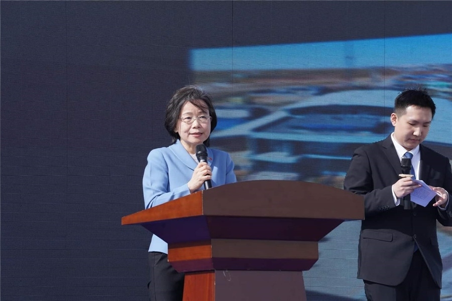 3月24日，沈敏娟大使致辭。駐蒙古使館供圖