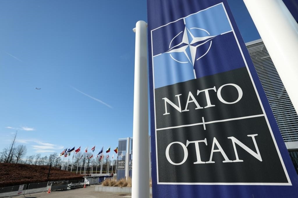 這是3月14日在比利時(shí)布魯塞爾拍攝的北約總部一角。新華社記者趙丁喆攝