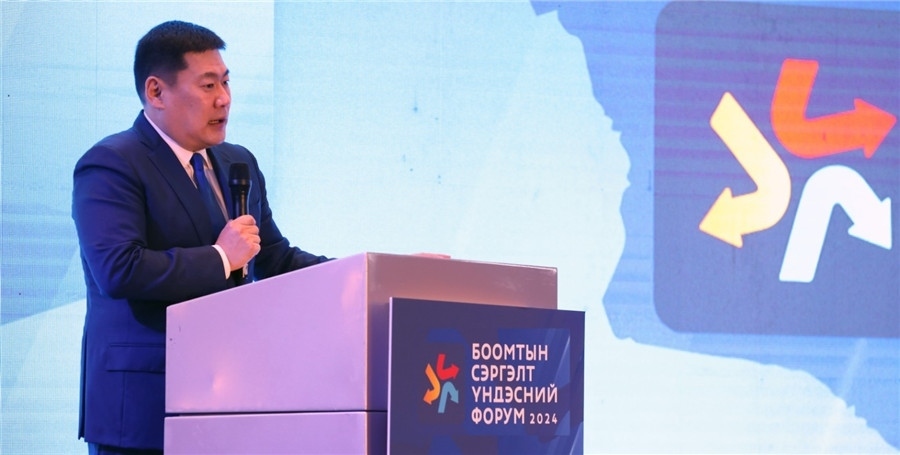 1.奧云額爾登總理致辭。圖片來(lái)源：蒙政府官網(wǎng)