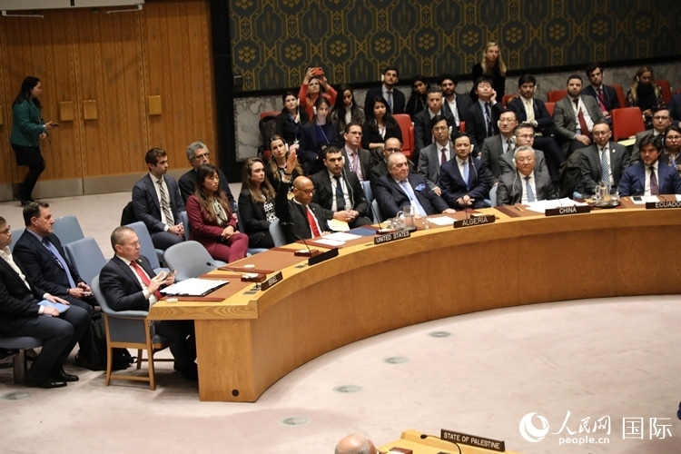 4月18日，安理會投票現(xiàn)場，12個成員投贊成票。 人民網(wǎng)記者 李志偉攝