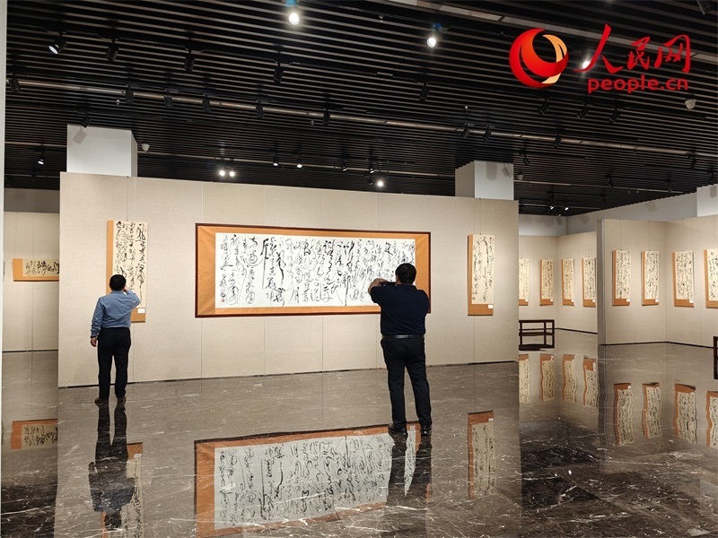 觀眾正在參觀展覽。人民網(wǎng)記者 韋衍行攝