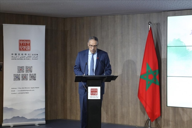 摩洛哥青年、文化和新聞部秘書長邁斯歐迪致辭，摩洛哥中國文化中心供圖