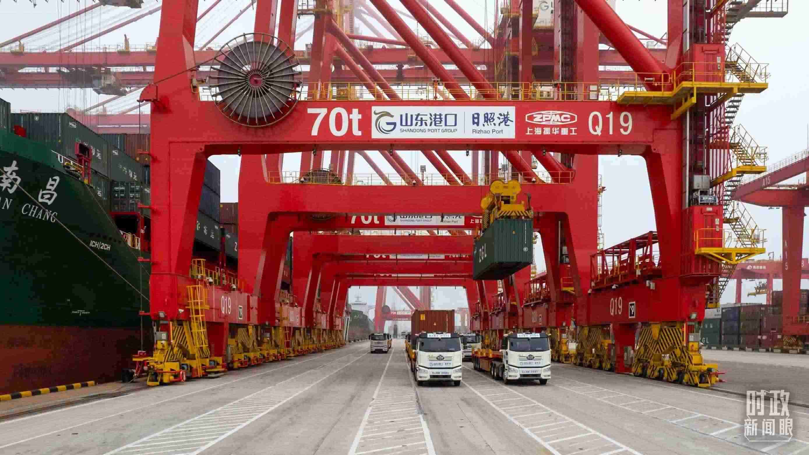 山東日照港。（總臺國廣記者李晉拍攝）