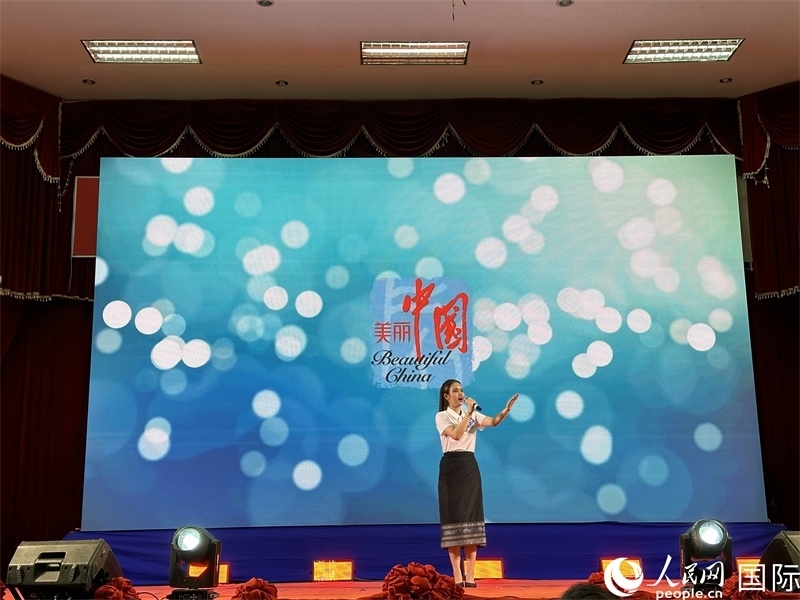 圖片：老撾選手進行中文演講。孫廣勇攝