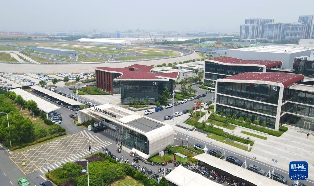 大眾汽車（安徽）有限公司外景（無人機照片，2024年6月7日攝）。新華社記者 郭晨 攝