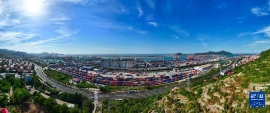 這是6月26日拍攝的中哈連云港物流合作基地（無人機照片）。新華社記者 季春鵬 攝