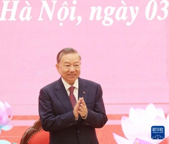 8月3日，在越南河內(nèi)，蘇林出席新聞發(fā)布會。新華社/越通社