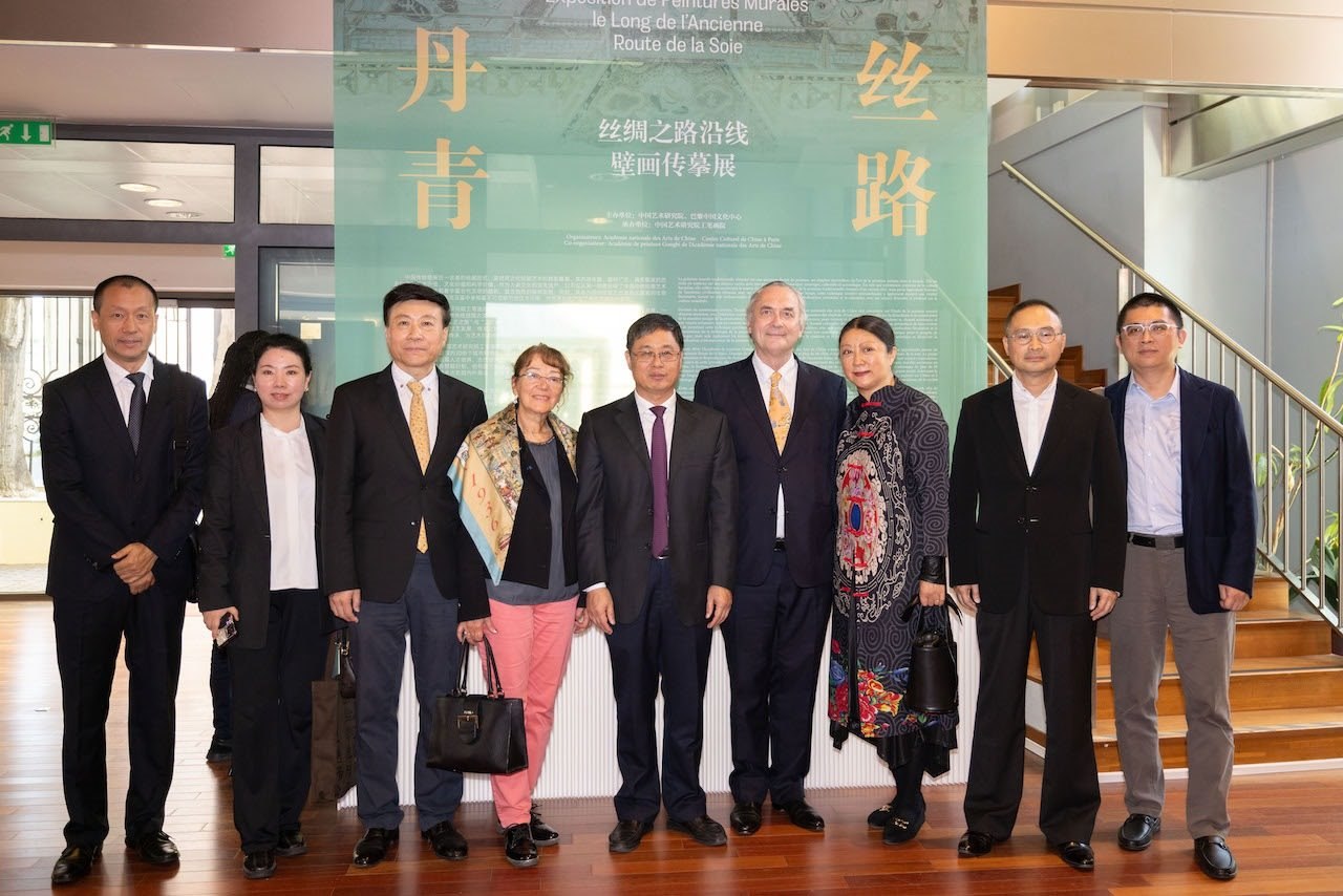 “絲路丹青——絲綢之路沿線壁畫傳摹展”在巴黎中國文化中心隆重開幕。中國藝術研究院供圖