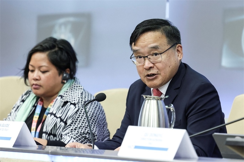 中國駐意大利大使賈桂德向與會者闡述全球發(fā)展倡議的深刻內(nèi)涵。主辦方供圖