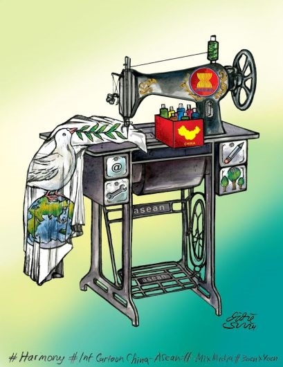 單幅卡通一等獎(jiǎng)獲獎(jiǎng)作品。（主辦方供圖）