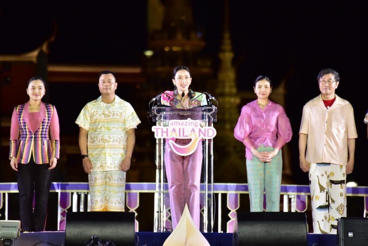 泰國總理佩通坦·欽那瓦宣布泰國潑水節(jié)慶祝活動正式啟動。泰國國家旅游局供圖