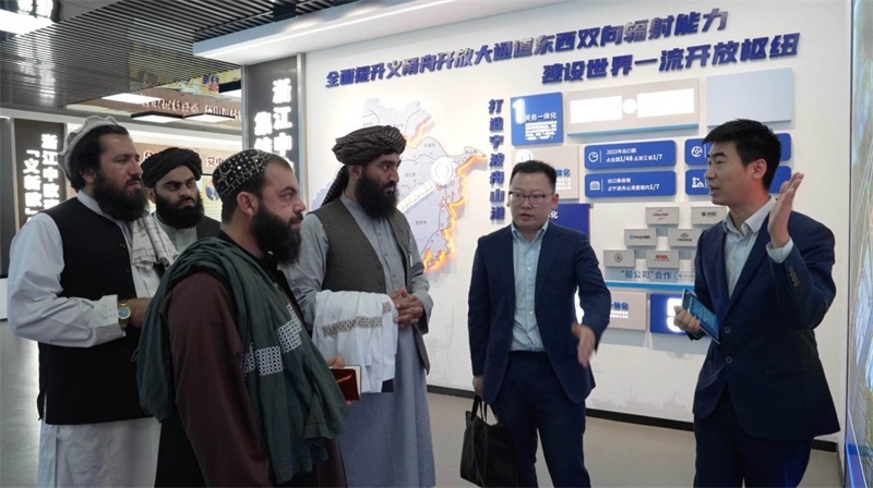 代表團在義新歐班列始發(fā)站參觀。CGTN記者 楊剛攝