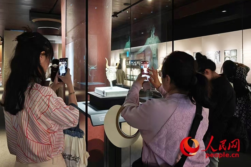 觀眾在故宮博物院參觀展覽。人民網(wǎng)記者 韋衍行攝