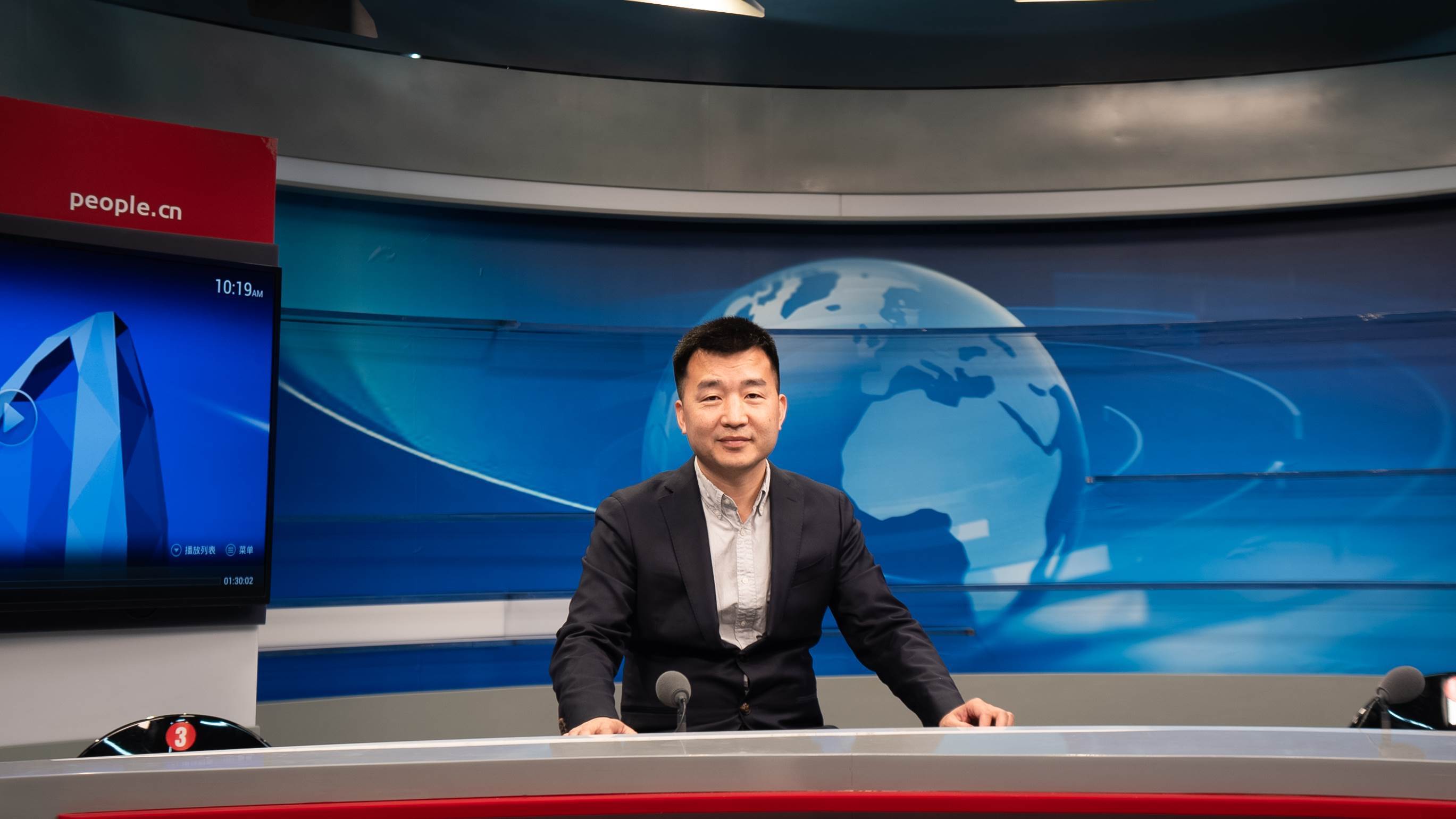 應急管理部國家自然災害防治研究院研究員，博士生導師許沖作客人民網(wǎng)。人民網(wǎng)記者 葛泰佚攝