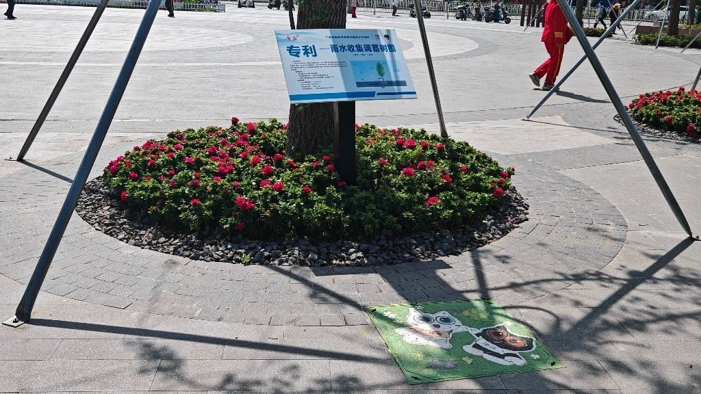 廣安“雨水收集調(diào)蓄樹池”，已在市內(nèi)公園落地運(yùn)用。受訪者供圖